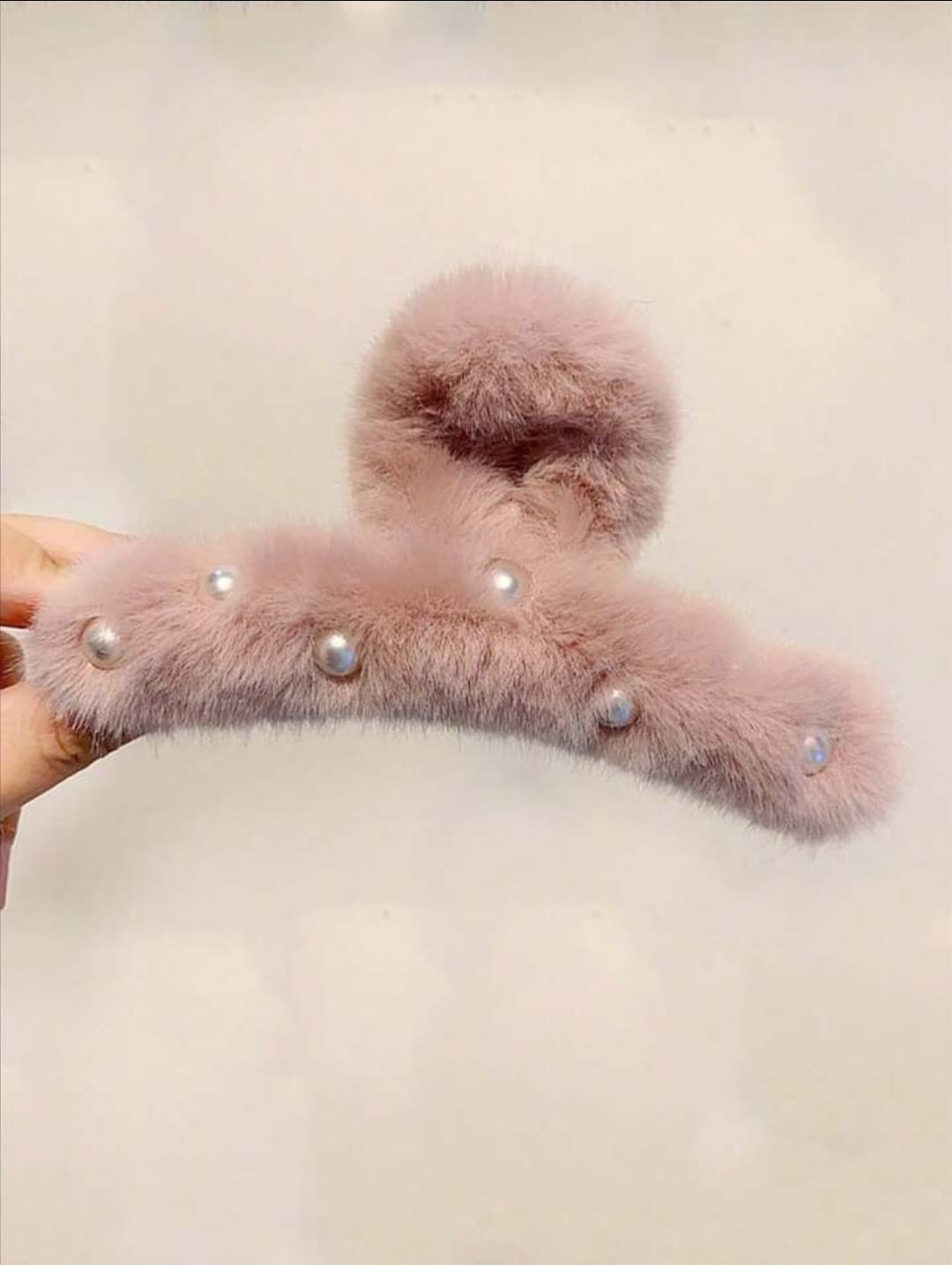 ZYC Büyük Boy Inci Peluş Mandal Toka 12 cm görsel 6
