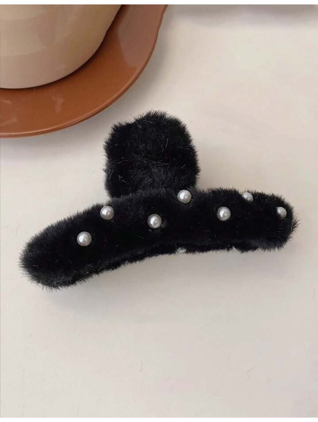ZYC Büyük Boy Inci Peluş Mandal Toka 12 cm görsel 8