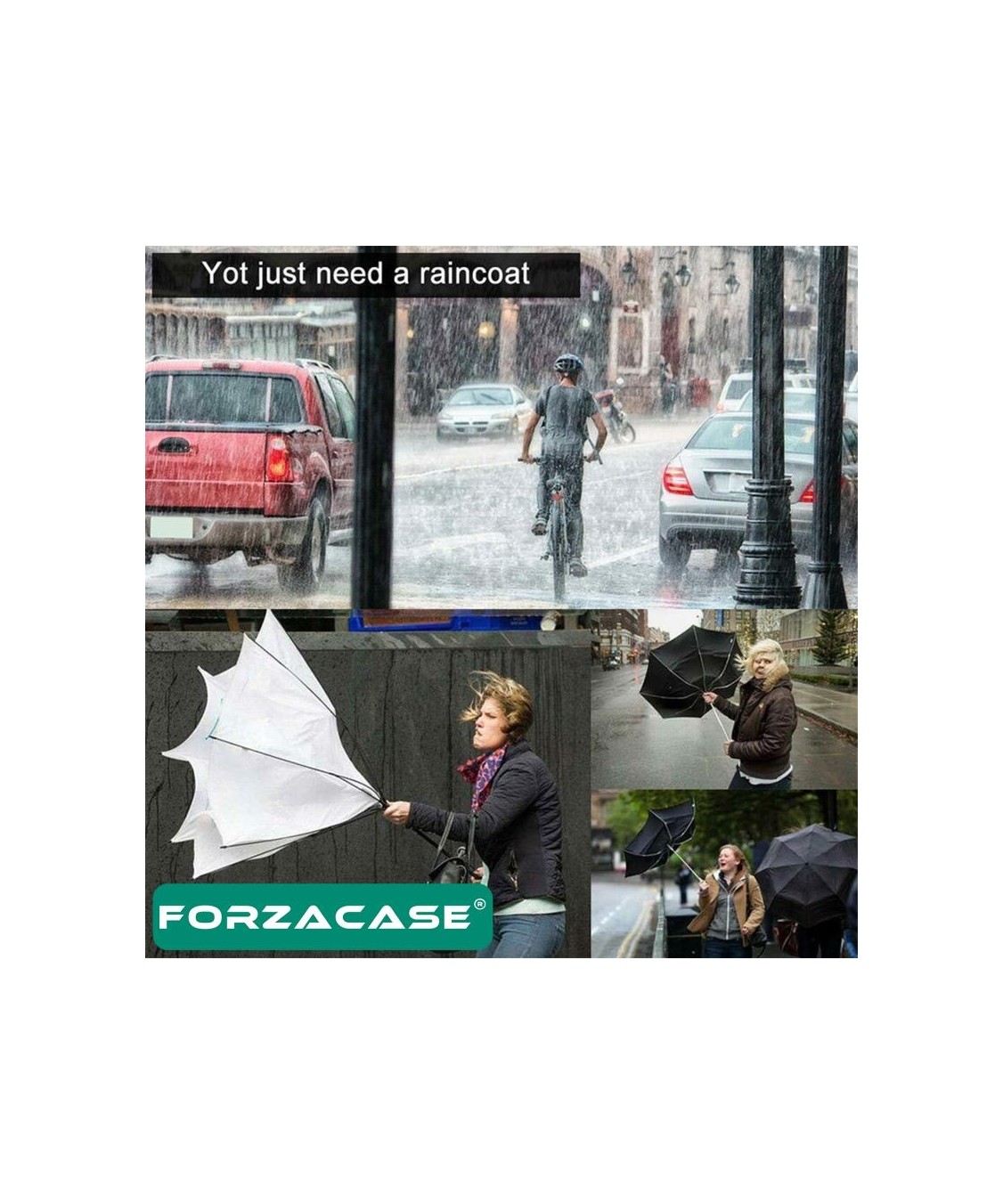 Forzacase Erkek ve Kadınlar Için Pratik Rüzgar ve Yağmur Koruyucu Eva Yağmurluk 4 Adet - FC011 görsel 5