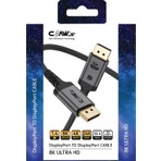 Claw's 8K UHD DisplayPort v1.4 32.4 Gbps / 24K Gold / Alüminyum Gövdeli 8K 60Hz-4K 120Hz-2K 240HZ-FHD 240Hz Destekli G-Sync & FreeSync Premium DisplayPort Kablo (C-DPP-B1)