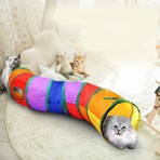 Duffa Katlanabilir Kedi Tüneli Kedi Oyun Tüneli Gökkuşağı Renk