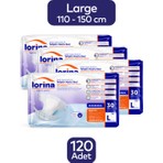Lorina Tekstil Yüzeyli Bel Bantlı Yetişkin Hasta Bezi Large 30'Lu 4 Paket 120 Adet