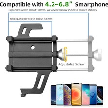 Valkyrie Alüminyum Motorsiklet Bisiklet Cep Telefonu Tutucu - Darbeye Dayanıklı Paslanmaz  - 360 Derece Dönebilir - Evrensel Uygunluk Siyah