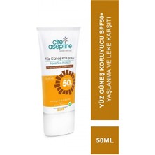 Cire Aseptine Yüz Güneş Koruyucu Krem 50 SPF Normal Ciltler İçin Yaşlanma Ve Leke Karşıtı 50 ml