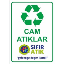 Passpano Sıfır Atık Kutusu Sticker Etiket 25X35 cm Cam Atıklar