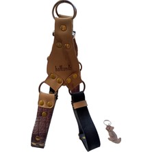 Balkonda Köpek göğüs tasması deri siyah vizon kahverengi genişlik:2,5cm göğüs ölçüsü:60-90cm ayarlamalı dog harness GT1-17