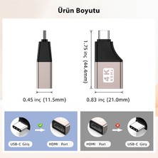 Livx 4k@60hz Type-C To HDMI Çevirici Dönüştürücü Adaptör Görüntü Aktarımı Mini Otg Tcdh0