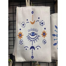 Street Bag Nazar Boncuğu Baskılı Kalemlik, El Çantası, Baskılı Bez Çanta