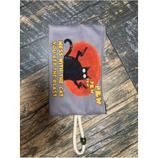 Street Bag Kedi Baskılı Kalemlik , El Çantas , Baskılı Bez Çanta , Makyaj Çantası