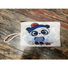 Street Bag Sevimli Ayı Desenli Baskılı Kalemlik , El Çantas , Baskılı Bez Çanta , Makyaj Çantası