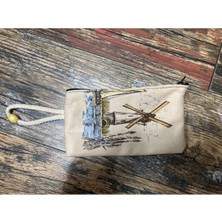 Street Bag Değirmen Desenli Baskılı Kalemlik , El Çantas , Baskılı Bez Çanta , Makyaj Çantası