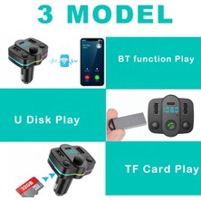 Yk Design FT-603 Araç Fm Transmitter Bluetooth USB Mp3 Sd Kart Pd Typec Şarj