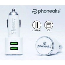 Phoneaks 3.4A Hızlı Araç Şarj Cihazı Beyaz Başlık