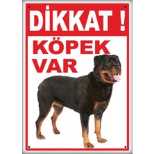 Passpano Uyarı ve Yönlendirme Levhaları " Dikkat Köpek Var " 25X35 cm Metal