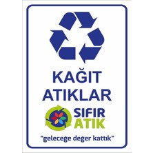 Passpano Sıfır Atık Kutusu Sticker Etiket 25X35 cm Kağıt Atıklar