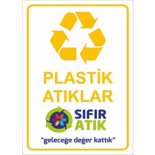 Passpano Sıfır Atık Kutusu Sticker Etiket 25X35 cm Plastik Atıklar