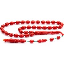 Tesbihkenti Kırmızı Tonda Sentetik Opal Malzeme Tesbih