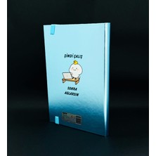 Giftmoda Metal Kapaklı Şimdi Çalış Sonra Ağlarsın Tasarımlı Lastikli Defter