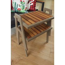 Aluseat Istiflenebilir Iroko Tablalı Alüminyum Sehpa 35X50 2 Adet