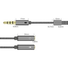 Keepro 3,5mm Kulaklık Mikrofon Birleştirici Splitter  1 Erkek 2 Dişi