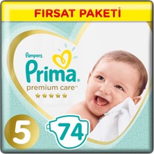 Prima Premium Care Bebek Bezi Fırsat Paketi 5 Beden 74 Adet