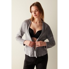 Penti Gri Fuzzy Hırka Pijama Üstü