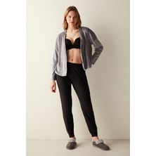 Penti Gri Fuzzy Hırka Pijama Üstü