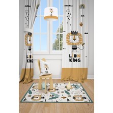 Aslan Desenli Çocuk ve Bebek Odası Fon Perdesi TLA-198