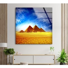 Myphotostation Mısır Piramitleri Temperli Cam Duvar Tablosu