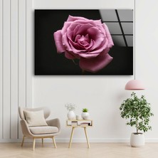 Myphotostation Pembe Gül Temperli Cam Duvar Tablosu