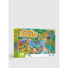 Eğitici Çocuk Kutu Oyunu Junıor Hayvanat Bahçesi Puzzle 48 Parça Puzzle 5+ Yaş