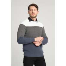 Alexander Gardi Renk Bloklu Reglan Kol Bisiklet Yaka KAZAK(E23-6708)