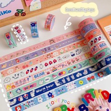 Bifeng Shop Yeşil Stil Mınkys Yeni Varış 5 M Kawaii Washi Maskeleme Bandı Günlüğü Dergisi Dekoratif Yapışkan Bant Hediye Okul Kırtasiye (Yurt Dışından)