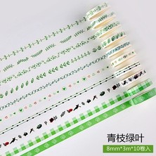 Bifeng Shop Açık Yeşil Tarzı Lot Ocean Stars Wisteria Çiçek Sevimli Kağıt Maskeleme Washi Bant Seti Japon Kırtasiye Kawaii Scrapbooking Malzemeleri Sticker (Yurt Dışından)