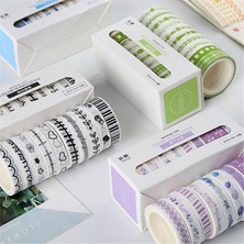 Bifeng Shop Açık Yeşil Tarzı Lot Ocean Stars Wisteria Çiçek Sevimli Kağıt Maskeleme Washi Bant Seti Japon Kırtasiye Kawaii Scrapbooking Malzemeleri Sticker (Yurt Dışından)