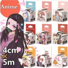 Bifeng Shop Shilaimu Tarzı 4CMX5M Japon Animasyon Maskeleme Muslukları Washi Bant Etiketler Scrapbooking Anime Severler Otaku Kültür Sevimli Kırtasiye (Yurt Dışından)