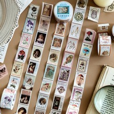 Bifeng Shop G Tarzı 8 Tasarımlar Retro Postane Pulları Maskeleme Bantları Mermi Günlük Tutma Scrapbooking Tesisi Mucha Yırtılabilir El Hesabı Dekoratif Çıkartmalar (Yurt Dışından)