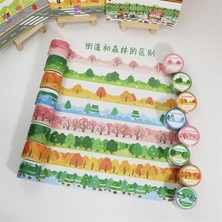 Bifeng Shop No.7 Tarzı Orman Sokak Washi Maskeleme Bandı Scrapbooking Dergisi Dekoratif Yapışkan Bant Dıy El Kitabı Malzeme Kırtasiye Okul Malzemeleri (Yurt Dışından)