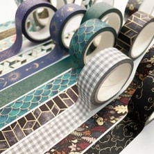 Bifeng Shop Ben Stil 1.5 cm * 7 M Retro Altın Geometri Maskeleme Washi Bant Izgara Dekoratif Yapışkan Bant Diy Scrapbooking Sticker Etiket Kırtasiye (Yurt Dışından)