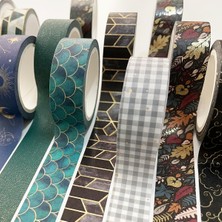 Bifeng Shop Ben Stil 1.5 cm * 7 M Retro Altın Geometri Maskeleme Washi Bant Izgara Dekoratif Yapışkan Bant Diy Scrapbooking Sticker Etiket Kırtasiye (Yurt Dışından)