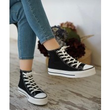 By İmis Shoes Kalın Taban Uzun Keten Sneaker
