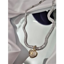 Vanessa Jewelry Accessories Zirkon Taş Kaplama Su Yolu Çelik Kolye