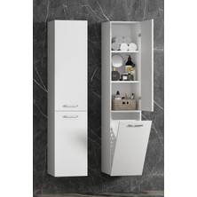 Özceden 40*167 cm Üst Kapaklı Mdf Beyaz Sepetli