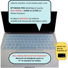 McStorey Laptop Macbook Pro Klavye Kılıf US(ABD) İngilizce Baskılı A1534 A1708 ile Uyumlu