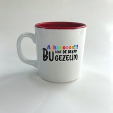 Mor Mürekkep Aşkoooooo Baskılı Kırmızı Multi Kupa