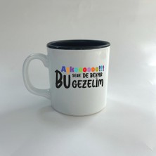 Mor Mürekkep Aşkoooooo Baskılı Siyah Multi Kupa