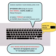 McStorey Macbook Air Klavye Koruyucu 11 inç (US to TR) A1370 A1465 Modelleri ile Uyumlu