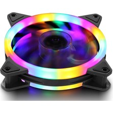 Ecoyom 12 cm Rgb LED Fan Işıklı Kasa Fanı Rainbow Kasa Soğutucu Fan