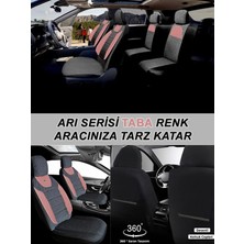 Kurra Store Alfa Romeo 147  Uyumlu Arı Desen Oto Koltuk Araba Kılıfı Taba Model