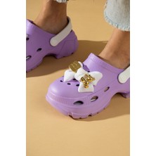 Pembe Potin Yüksek Taban Kurdela Detaylı Eva Comfort Kadın Sandalet DNZ223-24